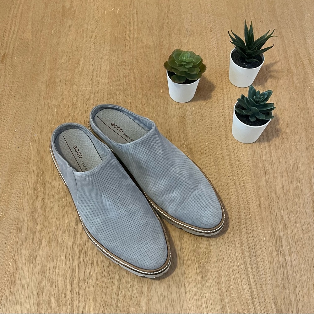 ECCO Womens Modern Tailored Slide Mule in Grey - Picture 2 of 7